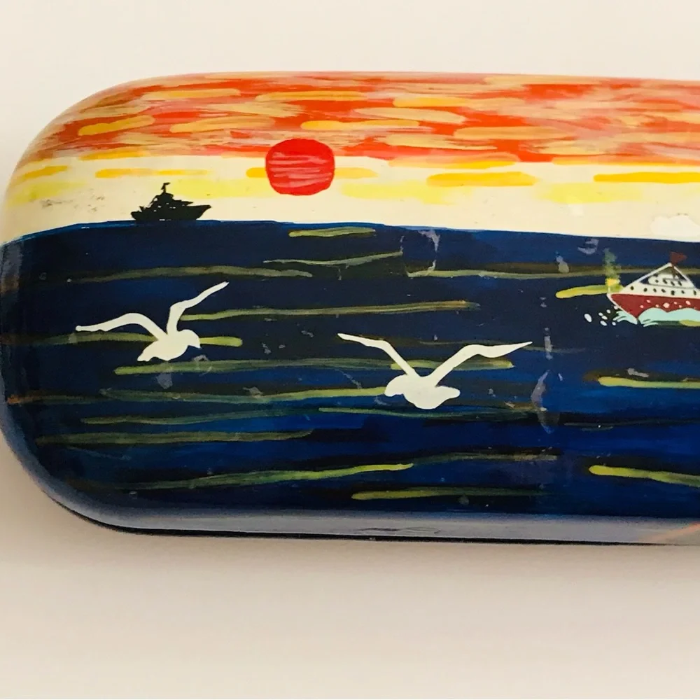 New Hard Eyeglasses Case Hand Painted by American Artist in USA Summer - Picture 4 of 16
